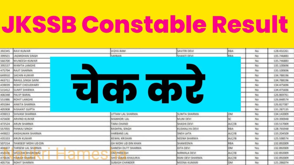 JKSSB Police Constable Result 2025: जम्मू कश्मीर कांस्टेबल परीक्षा का रिजल्ट हुआ जारी, अभी चेक करे