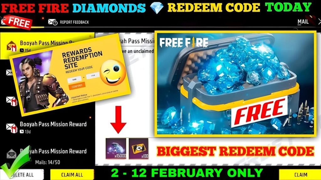 Free Fire Redeem Codes Today: अभी जारी हुआ 100% एक्टिव डायमंड आइटम, जल्दी क्लेम करे